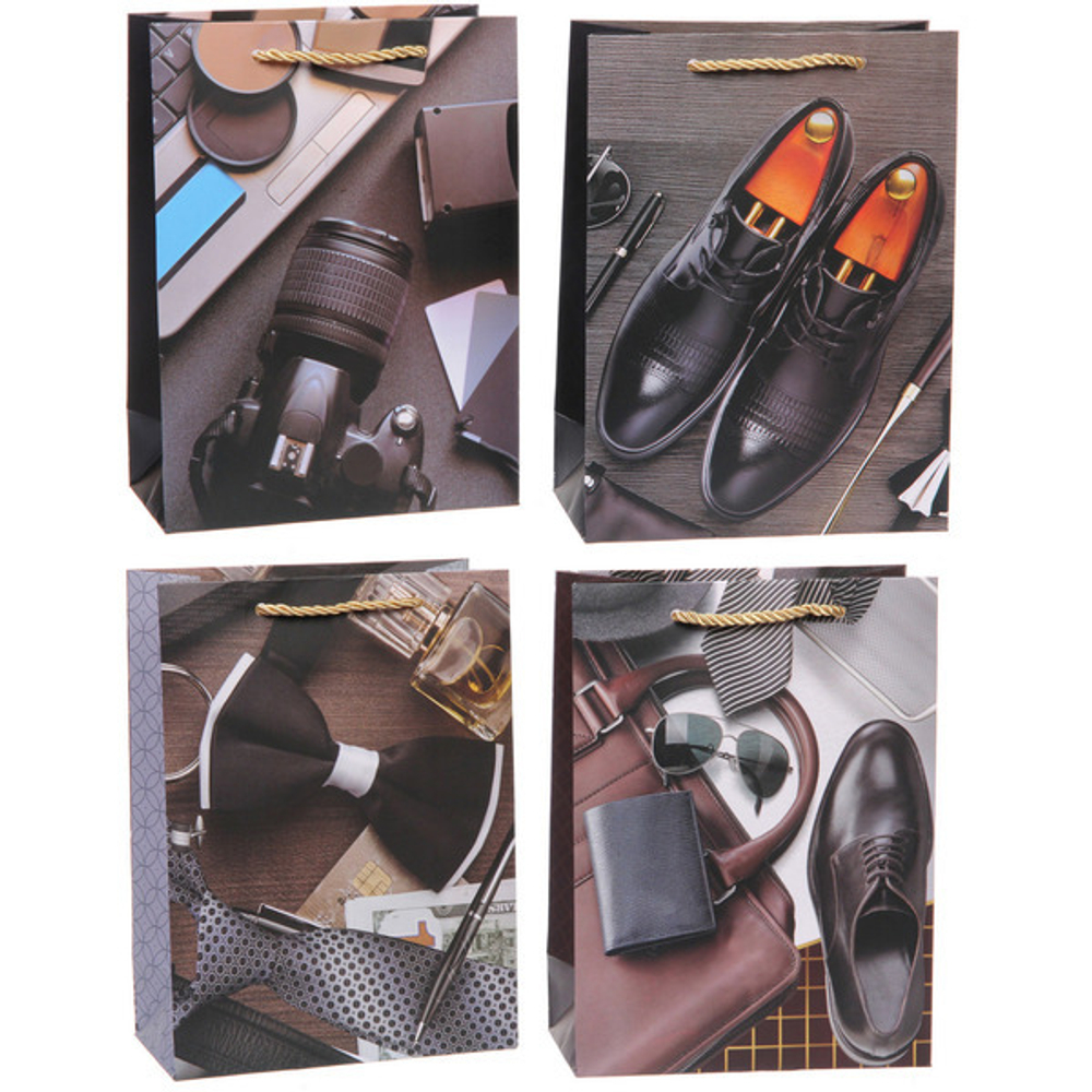 Пакет подарочный «Джентельмен» 18*24*8,5 см, микс