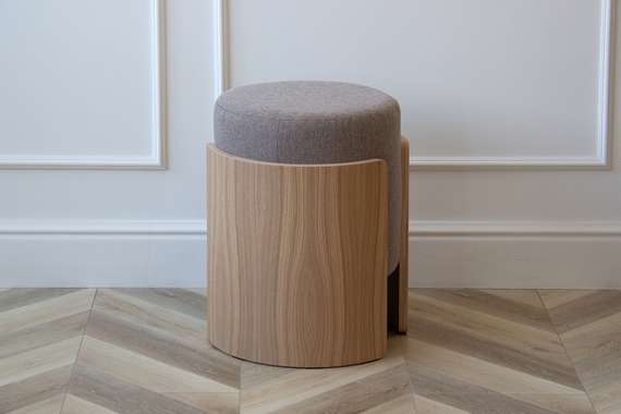 Пуф Lagom (капучино твид, натуральный дуб)