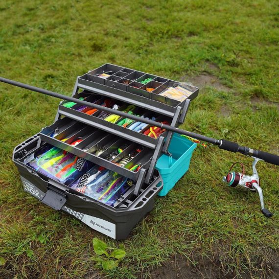 Ящик для снастей NISUS Tackle Box трехполочный бирюзовый (N-TB-3-Т)