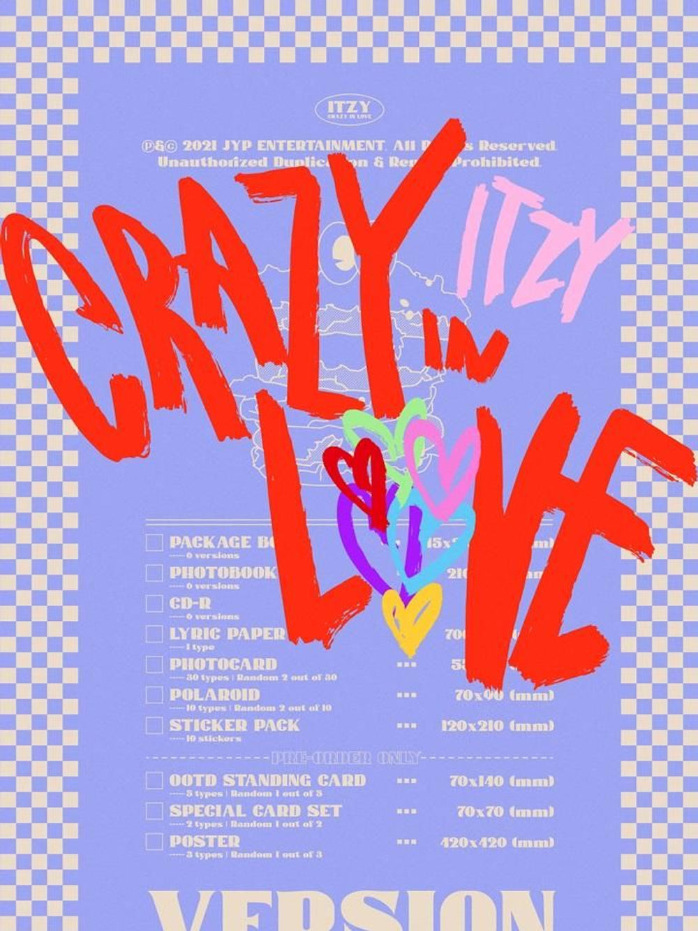 Альбом ITZY - CRAZY IN LOVE 1st Album 6 Version SET