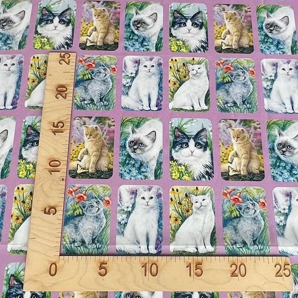 КОТОПОРТРЕТЫ, КУПОН 52 /110 см (6 рядов В ОДНОМ РЯДУ 18 КАРТИНОК), 100% хлопок Handmade Fabrics 1