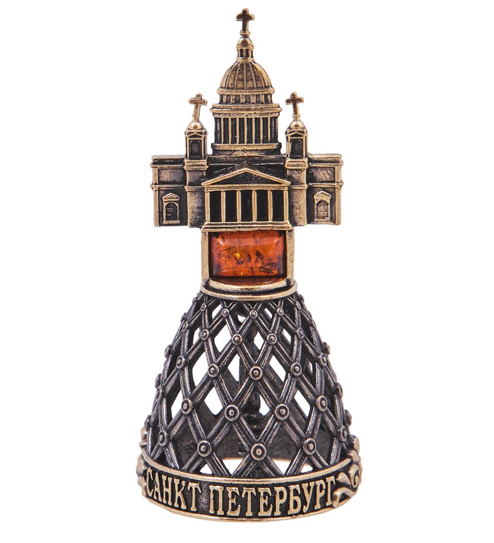 AM-4182 Колокольчик «Исаакиевский собор» (латунь, янтарь)