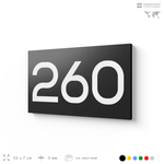 Номер на дверь 260, табличка на дверь для офиса, квартиры, кабинета, аудитории, склада, черная 120х70 мм, Айдентика Технолоджи