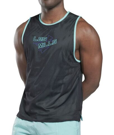 Мужская теннисная футболка Reebok Les Mills Reversible Pinny - black