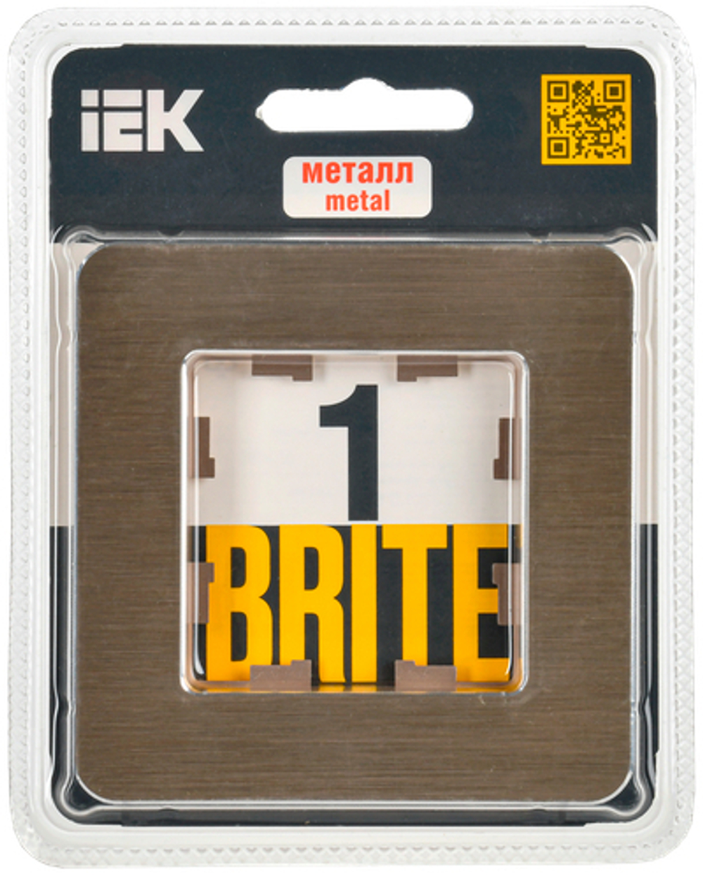 BRITE Рамка 1-местная РУ-1-1-Бр металл шампань RE AL IEK