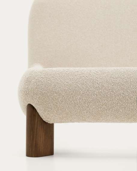 Кровать Odina из букле цвета экрю со съемным чехлом 160 x 200 см