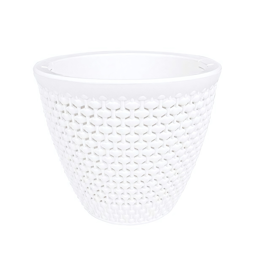 Кашпо "Ротанг" (2,25л.) Цв. Белый/белый