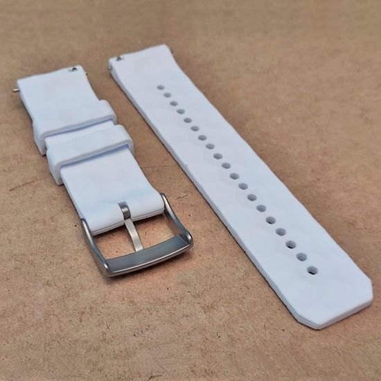 Ремешок Ranger 24 мм для Suunto 9 Baro, Suunto 7, Suunto Spartan Sport силиконовый быстросъемный (Белый, серебристая пряжка)