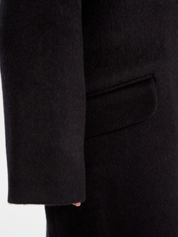 Пальто удлиненное ворсовое черное