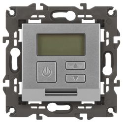14-4111-03 ЭРА Терморегулятор универс. 230В-Imax16А, IP20, Эра Elegance, алюминий