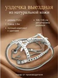 Уздечка из натуральной кожи для лошади с поводом