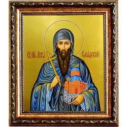 Лука Елладский преподобный отшельник. Икона на холсте.