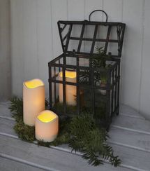 Свеча LED PAUL Plastic 15х7,5 см , бежевый, на батарейках, с мерцанием (067-29)