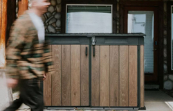 Уличный ящик пластиковый Keter Horizontal Narrow ashwood 2020 л