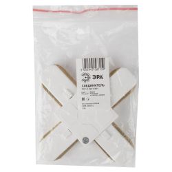 Коннектор питания ЭРА TR7-C 2WX WH для однофазного шинопровода Х-образный белый | Однофазный шинопровод и аксессуары