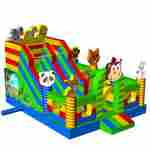 Коммерческий надувной батут «Звериный мир 2» с горкой и аркой, 6*5*4.2 м