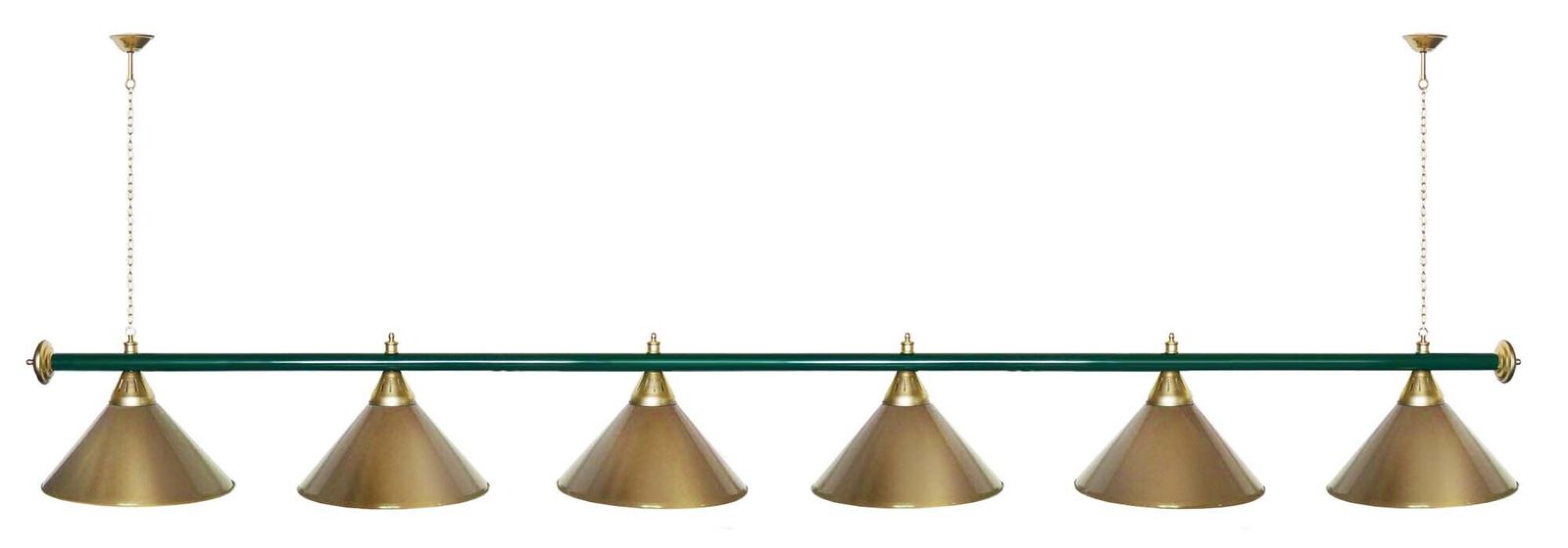 Лампа STARTBILLIARDS 6 пл. (плафоны зеленые,штанга золотая,фурнитура золото) фото №32