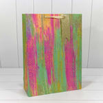 Пакет подарочный 33х45х13см "Акварель" с блёстками (Микс)