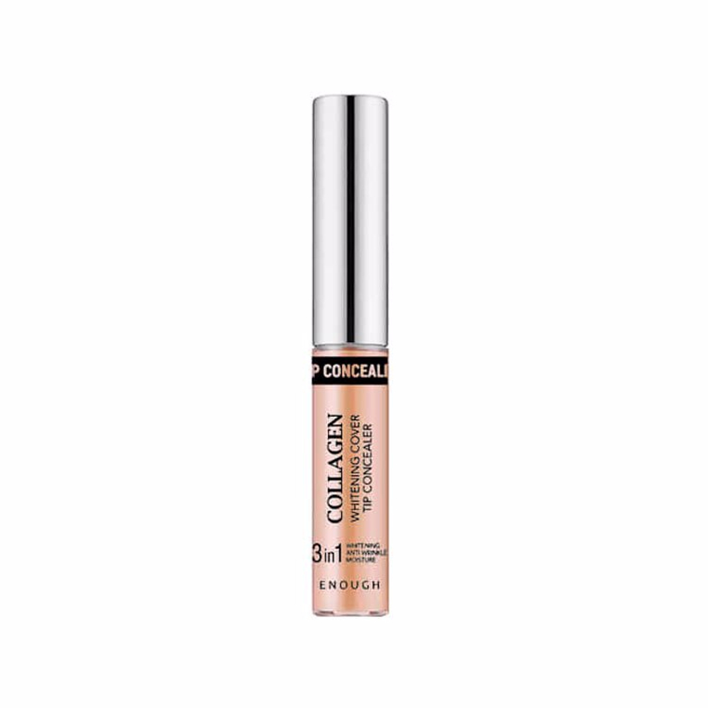 Консилер осветляющий ENOUGH Collagen Whitening Cover Tip Concealer 3in1 01 тон,6.5гр