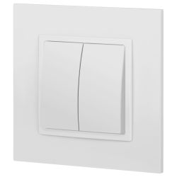 Переключатель ЭРА Elegance 14-1106-01 двойной 10АХ-250В IP20 белый