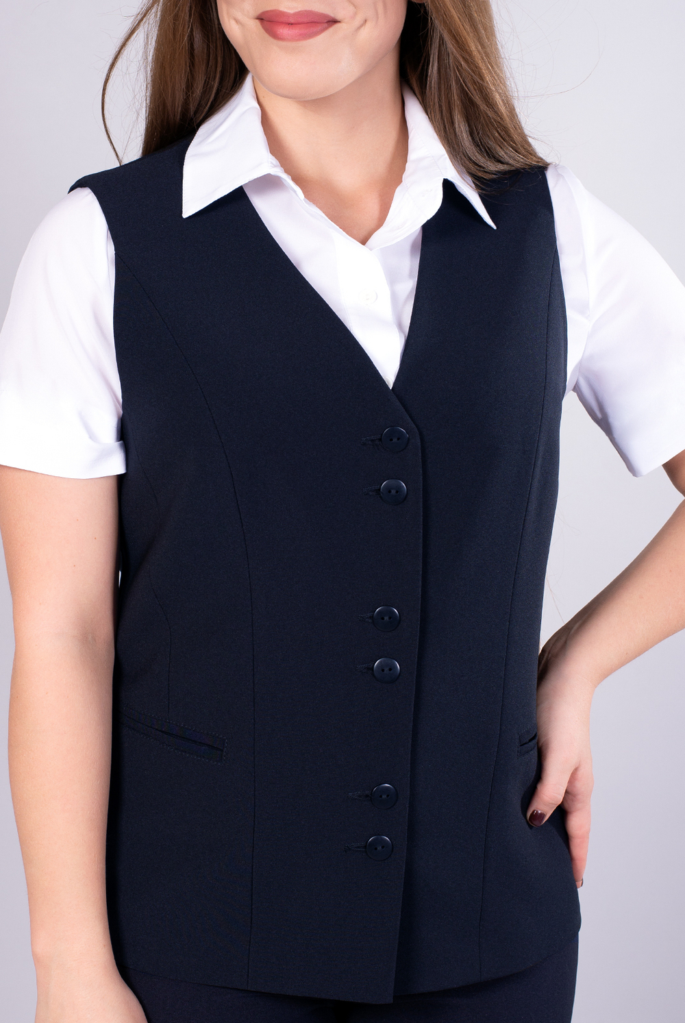Жилет женский 3361зп, Тёмно тёмно син #70ТТСи063361зп