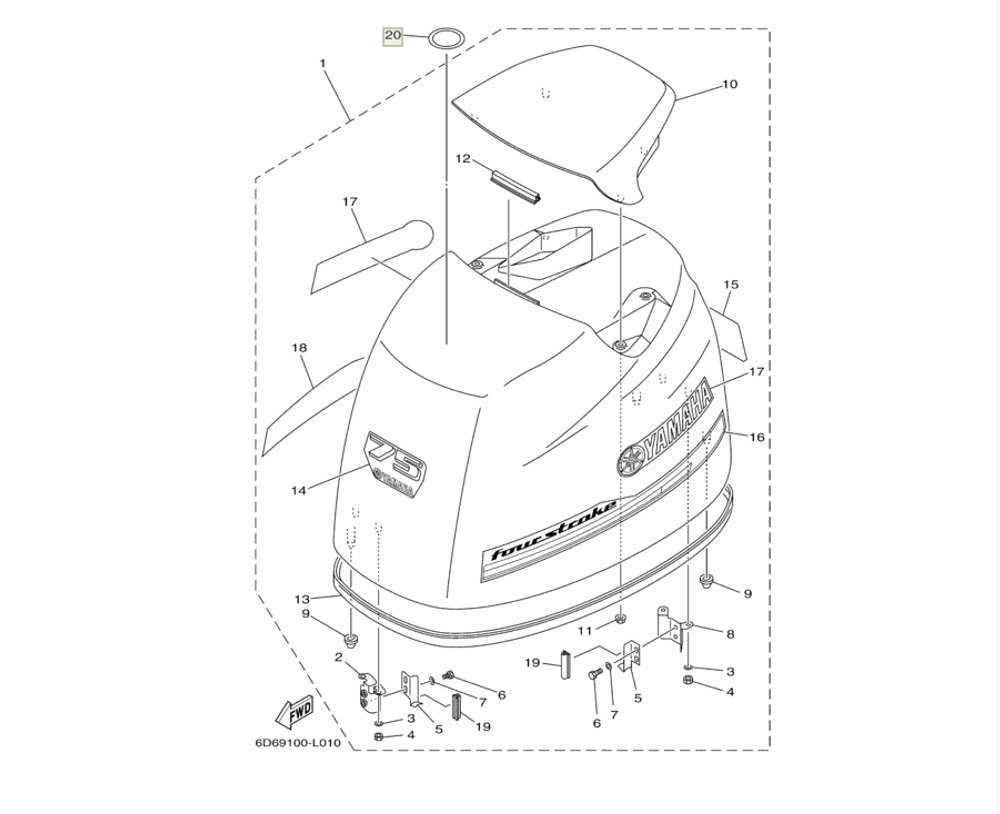 Наклейка предупредительная Yamaha 67F1-34342-00-00