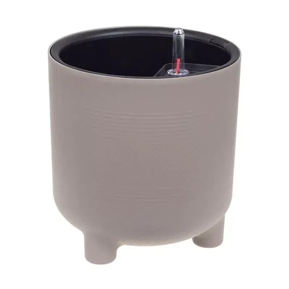 Кашпо ШЭНК D220мм 6,5л с вставкой и с автополивом французcкий серый