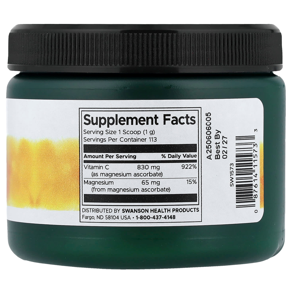 Swanson, порошок буферизированного витамина С, с нейтральным вкусом 113 г (4 унции)
