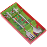 Набор для десерта «Снежинки» 2предмета (ложка+вилка) в подарочной коробке,цвет серебро