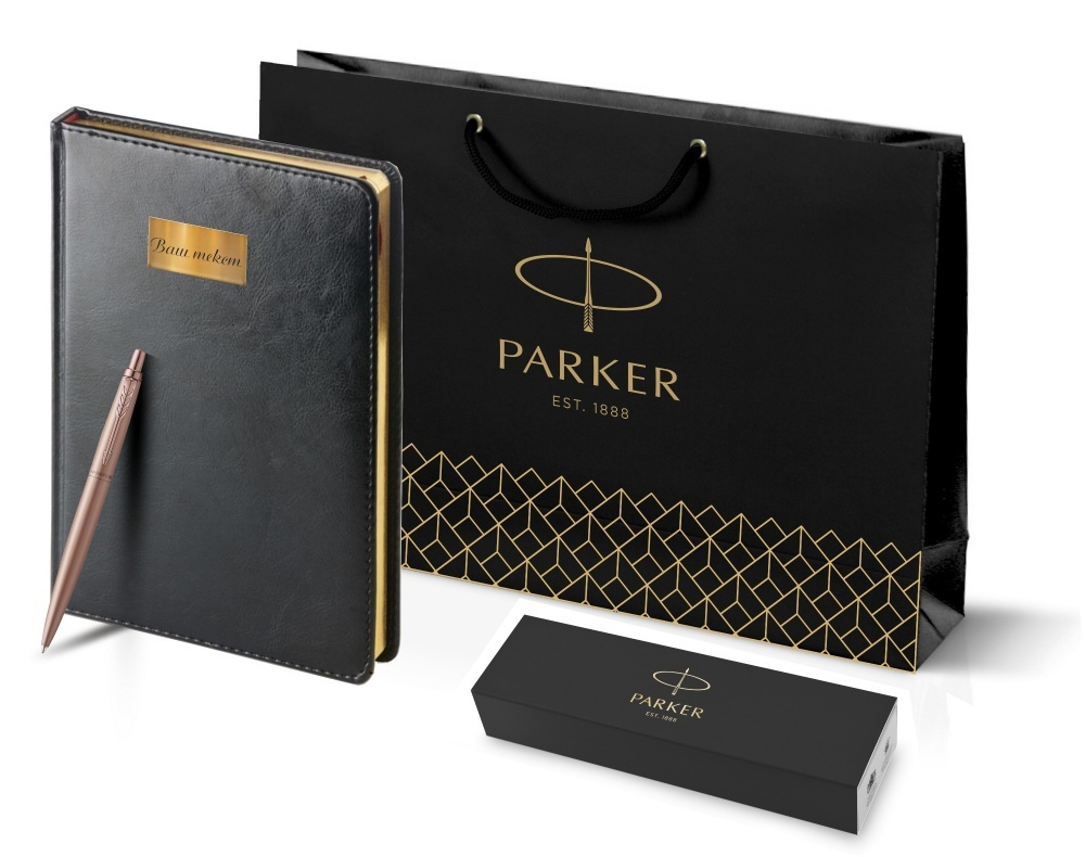 Подарочный набор: Jotter XL SE20 Monochrome в подарочной упаковке, цвет: Pink Gold, стержень Mblue и Ежедневник черный недатированный