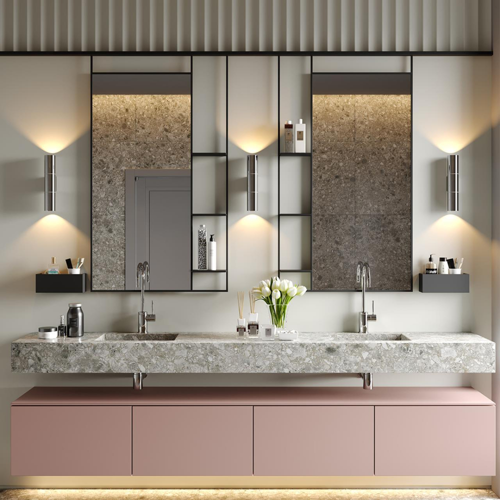 4281/2WA HIGHTECH ODL22 375 хром/металл Настенный светильник IP44 LED E27 max 2*7W BAZEL