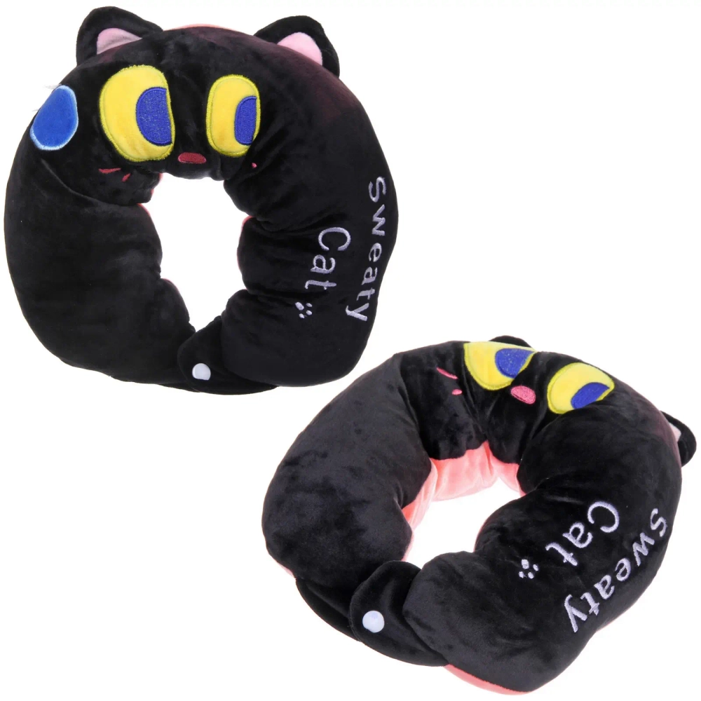 Подушка дорожная «TRIP - Cutie», кот, цвет чёрный