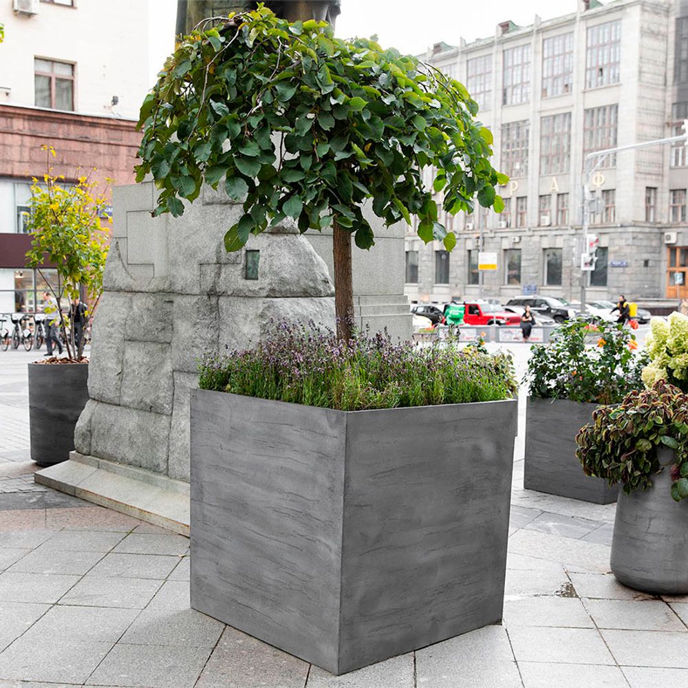 Кашпо CUBE CONCRETE GREY LIGHT 60x60x60