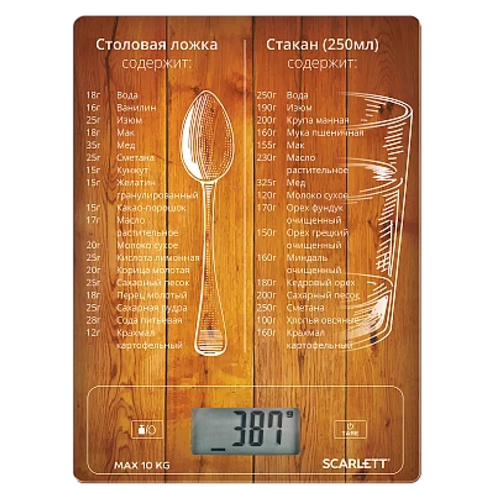 Весы кухонные SCARLETT SC-KS 57 P19 меры и веса
