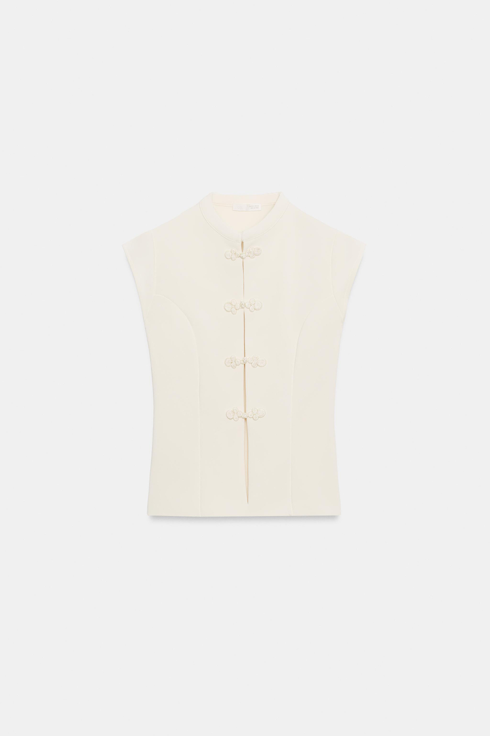 ZARA ЭЛАСТИЧНЫЙ ТОП С ЗАСТЕЖКАМИ-ТОГГЛ, СВЕТЛО-ЖЕЛТЫЙ