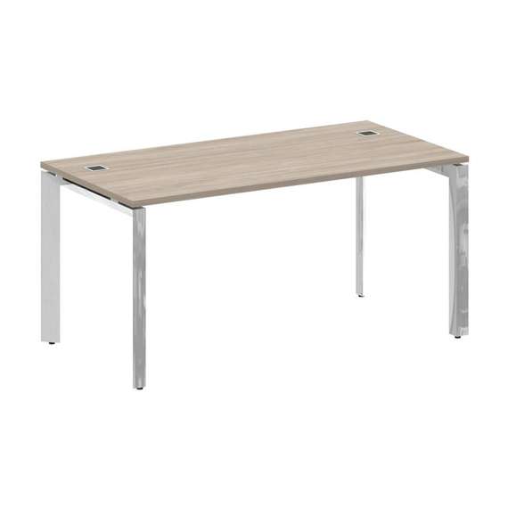 Onix Direct Lux Стол руководителя П-обр. м/к M-O.MP-SRR-4.8 Дуб Аттик/Нержавеющая Сталь/Хром 1580*80