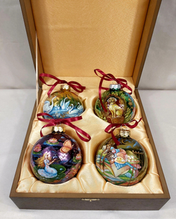 Набор из 4-х коллекционных новогодних шаров с ручной росписью "Сказки Г.Х. Андерсена"