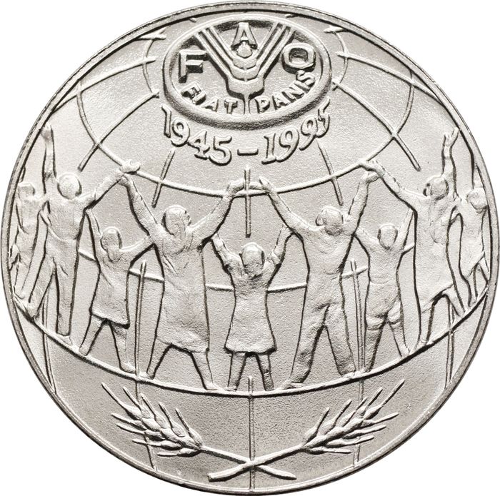 25 сантимов 1995 Андорра, 50 лет Продовольственной программе (ФАО)