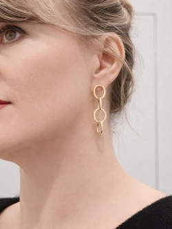 Серьги Oubi Yabi «Золотые звенья» Gold 14K