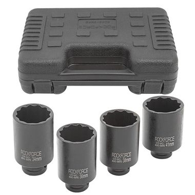 Набор головок ударных глубоких 4пр.1/2''(12-гр.) в кейсе RockForce##Rock FORCE RF-4045-9MPB