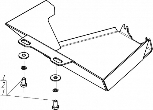 Защита стальная 3 мм ПГУ MAN TGS (оцинкованная) MOTODOR.24803