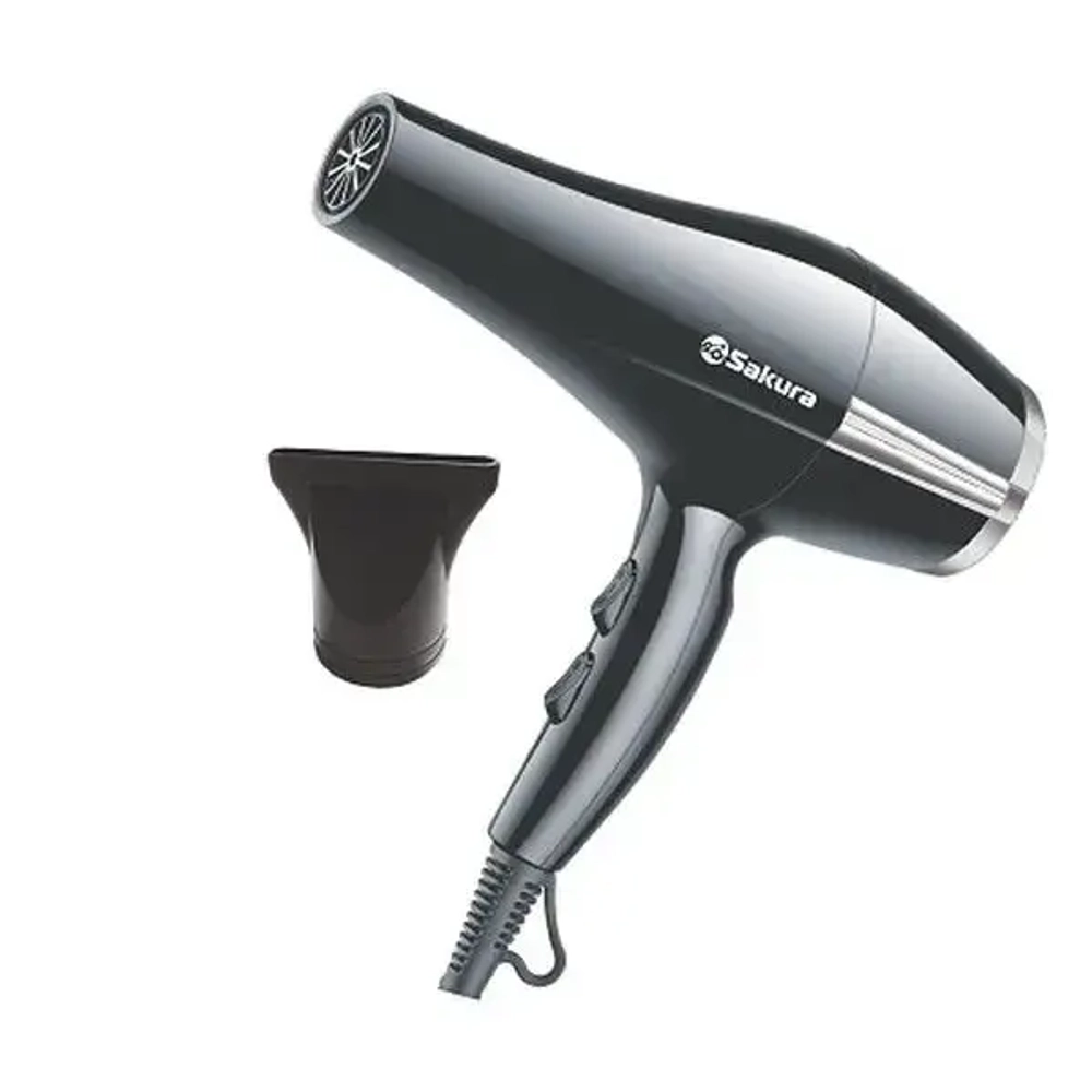 Фен электро SA-4046BK 1600Вт 3темп.режима 2 скор. холод.сушка