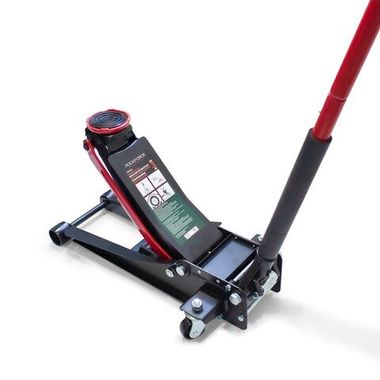 Домкрат подкатной гидравлический двухштоковый низкопрофильный с прорезиненной накладкой на рукоятке 3т (h min 75мм, h max 510мм) Rock FORCE RF-T830018 Rock FORCE RF-T830018