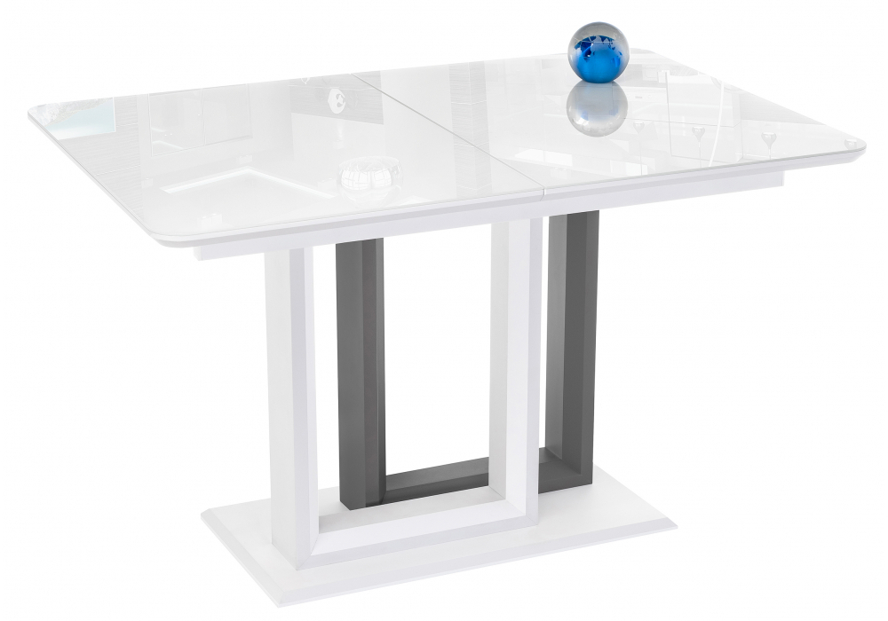 Стол стеклянный Woodville Санса белый, белая шагрень