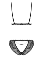 Комплект из эластичной сеточки и кружева Millagro Obsessive черный S/M