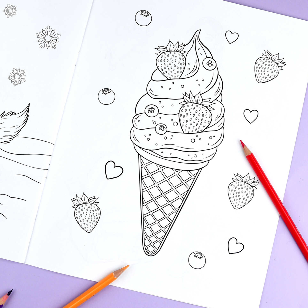 Книжка-раскраска для детей. Серия "Раскраска с наклейками" арт. 72632 ДЛЯ ДЕВОЧЕК /215х280 мм, 8 л., блок - офсет 100 г/м², печать в одну краску, обл - мелованный картон 200 г/м², мягкий переплёт (2 скобы), 2 страницы с наклейками/