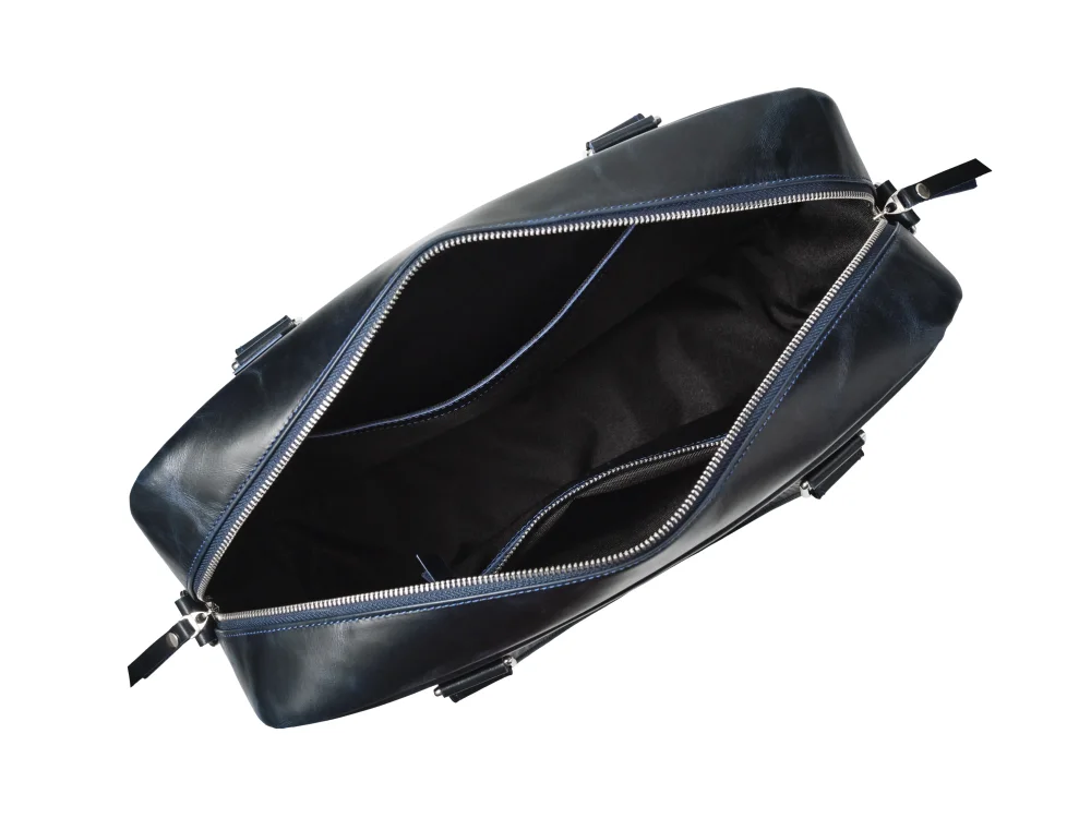 Деловая сумка из натуральной кожи "Alverio Dark Blue"