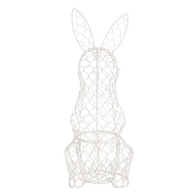 Корзинка декоративная "Кролик" белая 12x14x39см