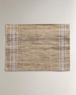 Zara Home сервировочная салфетка из рами, узор в полоску, 50 35 см