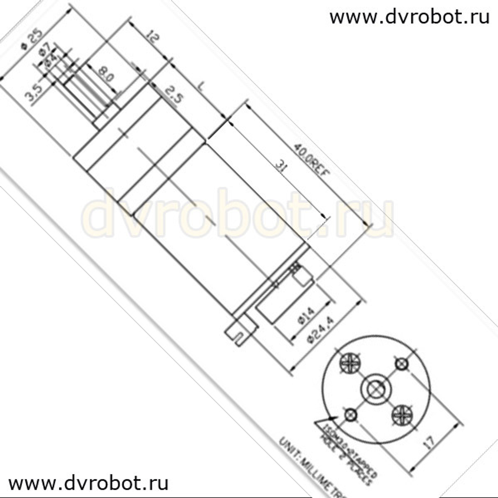 Мотор-редуктор 25GA-370/6В/1:35/170